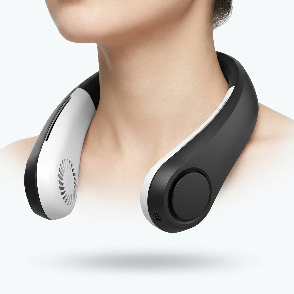 BreezeLoop hands-free bladeless neck fan, front view